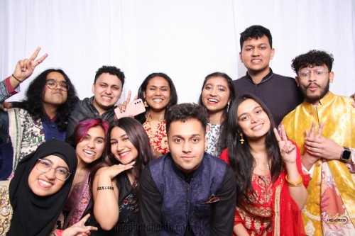 Eleven students from the Bangladeshi Students' Association posing as a group.